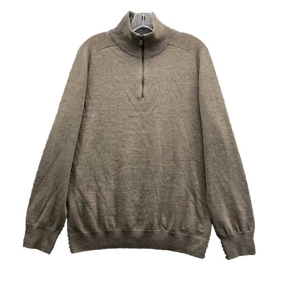 Gap Italian Merino Wool Sweater Men Large 1/4 Zip Preppy Golf Track Corpcore 90s